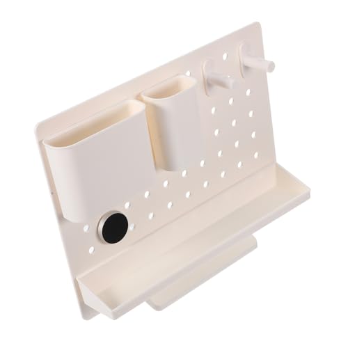 NOLITOY 1 Jewelry Display Stand Clamp Desk Pegboard Holder Rack Key Storage Peg Board Desk Organizers Desktop Earring Jewelry Stands Plastic White