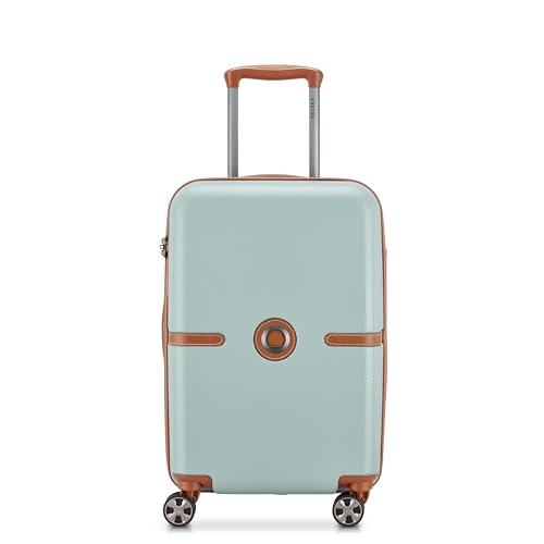 Image of DELSEY PARIS Juliette 55 cms Small Cabin ABS /Polycarbonate Hard Sided 8 Wheels and Expandable Spinner Suitcase /Trolley Bag for Travel with TSA Lock- Sage Green