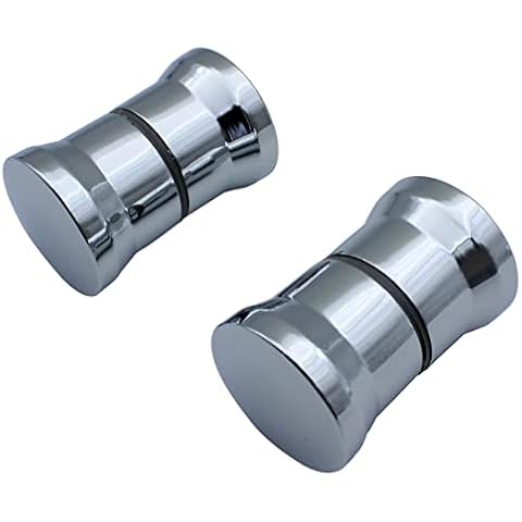 KEABATH Shower Door knob Handle, 2 Pairs Round Chrome Glass Door Handle Pull Handle knob, Parts Replacement for Shower Enclosure, Shower Bath Screen Cover