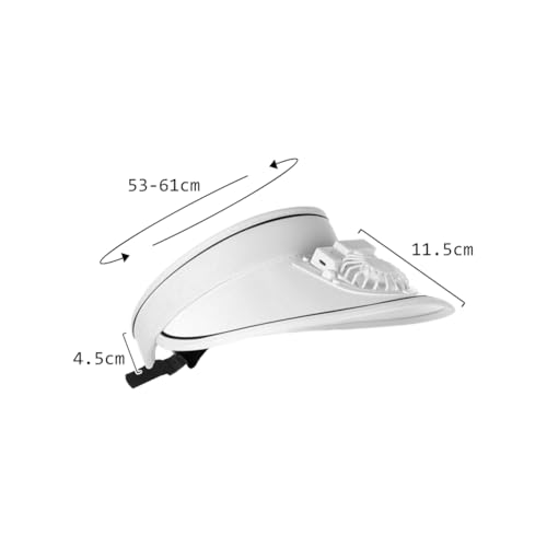 Image of Sun Visor Hat with USB Fan, Summer Empty Top 3 Temp Settings Beach Cooling Anti UV Adjustable Fishing Hiking Cycling Cap