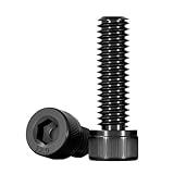 Junter 50pcs M3.5 x 8mm Black Alloy Steel Grade 12.9 Allen Blots Hex Socket Head Cap Screws DIN912