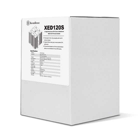 SilverStone Technology XED120S - 4U wysokowydajny wentylator CPU o mocy 240 W TDP do popularnych gniazd procesorów AMD i Intel, SST-XED120S
