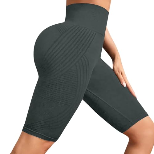 Leggings cortos para mujer, leggings anticelulíticos 3D de compresión de yoga corto, fitness, cintura alta, sin costura, púsculo de deporte, luveon push up Leonie and Co opaca Yoga Fitness Pantalones