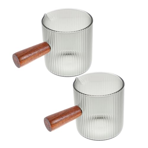 2Pcs Milk Pitcher with Handle Glass Measuring Cup for Sauce and Liquid for Home