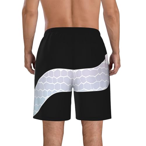 Scale Stripe Men's Beach Pants-Quick-Dry & Comfortable Mens Beach Shorts for Men, Perfect for Surfing and Everyday Wear White3