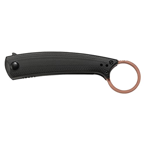 Crkt Ibi Edc Pocket Knife: Everyday Carry Utility Folder, Black Stonewash Finish Sheepsfoot Blade, Liner Lock, Flipper Open, Black G10 Handle With Copper Ringed Backspacer7150 #TOP6