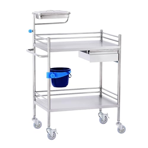 CLLXDZ Carrito Auxiliar con Ruedas, Verdulero Cocina, Mueble Auxiliar, Carrito Cocina, Camarera con Ruedas, for Laboratorio de clínica Dental de Hospital