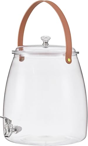 Vinebeautifulドリンクサーバー PET ジャグ 耐高温80℃以下 耐冷 飲料ディスペンサー飲料ボトル貯蔵タンク 蛇口付き キッチン収納 保存容器 家庭用 飲料 冷蔵庫 水 お茶 ジュース レモネード 飲食店 業務用 (5リットル) [並行輸入品