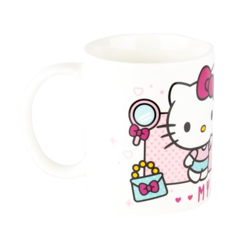 Konix Hello Kitty Taza de cerámica - 320 ml - Diseño My Style - Blanco