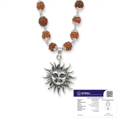Image of Astrotalk Divya Shankh Rudraksha Mala | Nepal Origin 5 Mukhi Rudraksha Mala with Shankh Pendant for Protection, Peace & Spiritual Growth | Mala Gift for Man & Woman