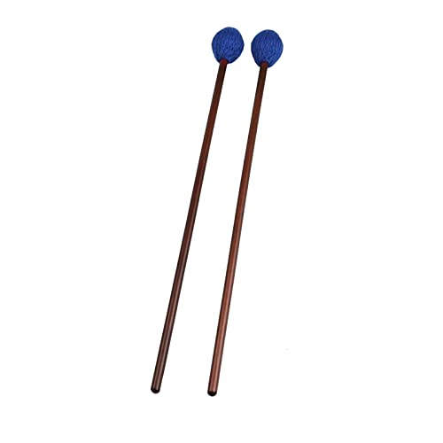 Image of Mr.Power Marimba Mallets Wood Handle Yarn Head with Maple Handle, Bass Percussion instruments Sticks (Soft Yarn Head, Blue) (Pack of 2)