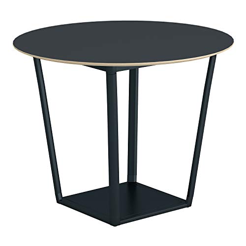 【メーカー配送・設置・組立】コクヨ ミーティングテーブル リージョン LT-RGC12MHE6AF66N 円形 ボックス脚 ミドルハイテーブル 直径120×高さ90.2cm リノリウム天板 チャコール/脚ブラック