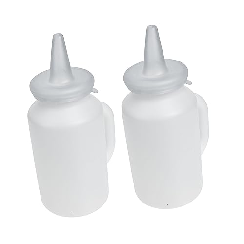 BESPORTBLE 2個 子牛用ミルクフィーダー ペット 子猫の哺乳瓶 幼児用ミルクボトル 搾乳者 自動キャットフィーダー ウェットフード オーツミルク 牛乳 子猫のミルク 動物 シリカゲル 白い
