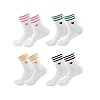 Alfven chaussettes de tennis pour femme, 4 Paires 36-42 Chaussettes Sport Chaussettes en forme de cœur Blanche en Coton pour Tennis Athletic Running Randonnée Marche