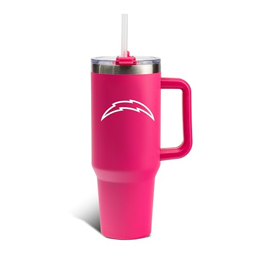 Image of The Memory Company Officially Licensed NFL - Los Angeles Chargers 40oz Pink Game Day Tumbler with Team Logo