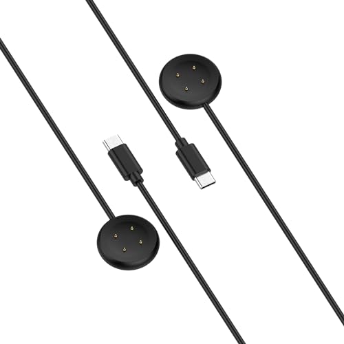 FitTurn Fast Charging USB C Watch Charger Cord Compatible with Google Pixel watch 2, Magnetic Watch Charging Cable (Black*2)