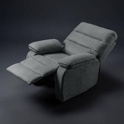 Image of Duroflex Avalon Grande - 360 Swivel & Rocking Recliner Chair| 3 Recline Modes with 3 Zone Back Support| Premium Suede Fabric| Plush Seating with Foam & Spring Support| 3 Year Warranty - Grey
