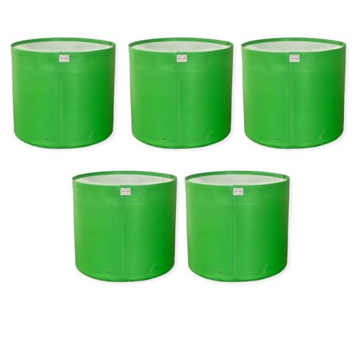 Image of HDPE UV Treated 340 GSM Plant Growing Bags for Terrace Gardening Easy to Use 15 x 12 Inch - Pack of 5