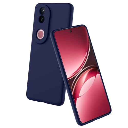 Image of Back Cover for Vivo V50 5G / V50e 5G / T4R 5G | Full Camera Protection | Premium Liquid Silicon Case | Flexible Bumper Case for Vivo V50 5G / V50e 5G / T4R 5G / iQOO Z10R 5G (Dark Blue)