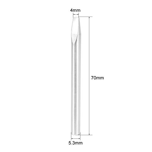 Image of uxcell 70mm Lead-free Soldering Iron Tip Replacement 4mm Width Solder Tip Welding Equipment for Soldering Silver 60W 3pcs