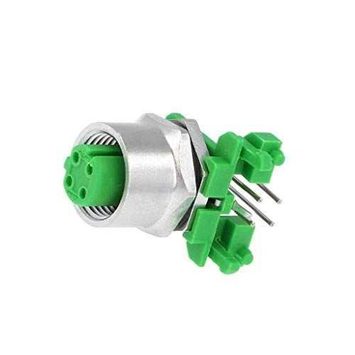 Socle M12 femelle code D Ethernet THT angulaire pour signal fluide