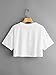 SweatyRocks Women's Embroidered Crop Top Short Sleeve T Shirt Graphic White X-Large