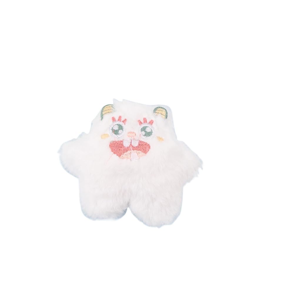 DAFORERAL Monster Shape Catnip Plush Toy, Interactive Cat Chew Toy Durable Scratch Resistant Pet Supplies for Cats Playtime and Self-Entertainment (White)
