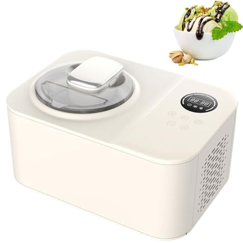 Eismaschine, Softeismaschine ohne Vorgefrieren mit LCD-Display, 1,2 Quarts Edelstahl-Innenraum, Maschine zur hausgemachten Eismaschine, leicht zu reinigen, for Kinder, Frozen Yogurt, Gelato, Sorbet