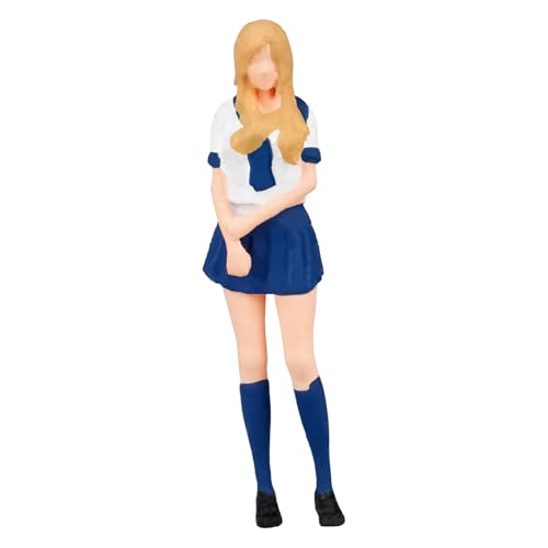 shoucangjia ミニチュア フィギュア 1:64 模型 人物 手描き キャラクター デスクトップ デコレーション ミニチュア シーン 電車 建築 オーナメント コレクター・ギフト(ユニフォームガール)