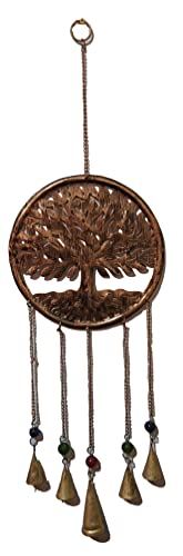Metal Decorative String of Metal and Beads with Bell Vintage Indian Style Wall Hanging Bells Metal Life Tree.