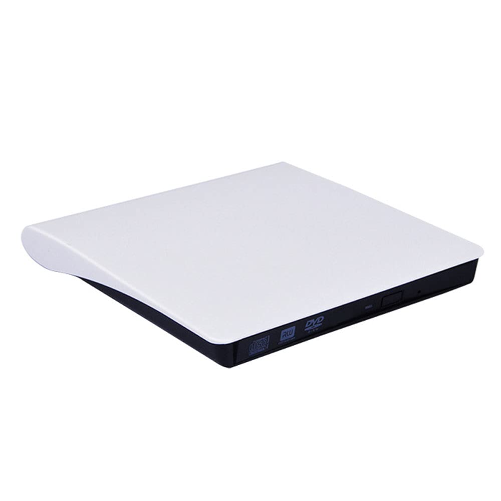 USB 3.0/Type-C Slim External DVD RW CD Writer Drive Burner Reader Player Optical Drives for Laptop PC, White