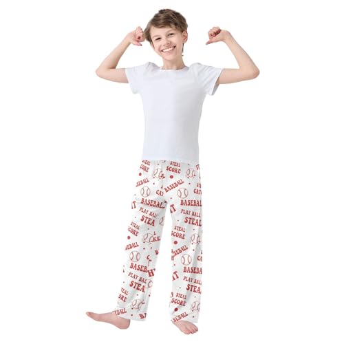J JOYSAY Cartoon Baseball Red Pajamas Pants Soft Long Pajama Bottoms Lounge Sleep Pants Size S-XL3