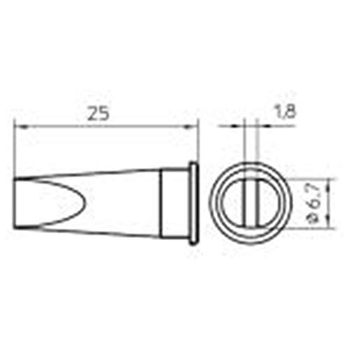Image of Weller 0054445199 LHT E SOLDERING TIP 6.7MM, Black
