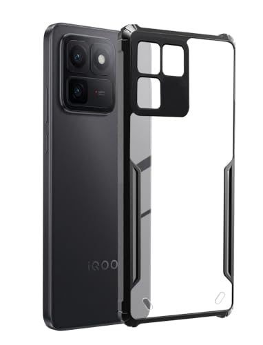 Image of SPAZY CASE Transparent Shockproof Back Cover for iQOO 15T | Clear Case with Air Cushion Corners | Scratch Resistant Hard Back | Camera & Screen Protection