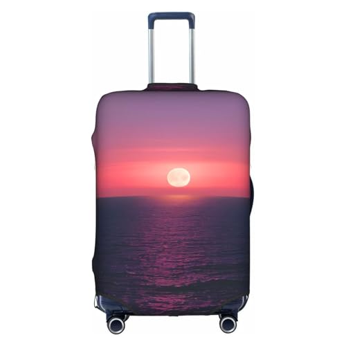 Yanyu Bright Moon at Sea Hippie Print Universal Suitcase Cover Elastic Washable Travel Luggage Protector Adult Luggage