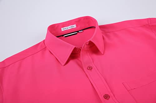 Alex Vando Mens Dress Shirt Wrinkle Free Regular Fit 4-Way Stretch Button Down Shirts