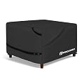 Porch Shield Patio Ottoman Cover - Waterproof Outdoor Square Side Table Covers – 31L x 31W x 18H inch, Black