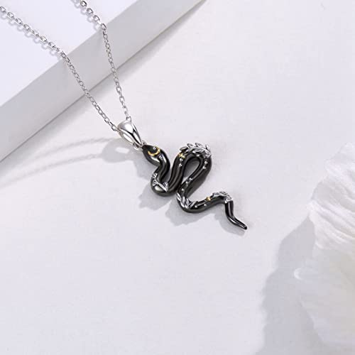 Animal Necklace Sterling Silver Snake/Deer/Bat/Highland Cow/Panda/Koala/Cat Pendant Necklace Animal Jewelry Gifts for Women3
