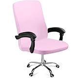 Tallew Office Chair Cover Stretchable Computer Universal Chair Seat Covers Removable Desk Chairs Slipcovers Washable Office Cushion Backrest for Rotating(Pink)