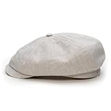 Sterkowski Rowdy Flatcap Herren Sommer | Leinen Elegante Mütze | Retro Schiebermütze Modische Outdoor Kappe Damen Stylische Sommermütze 58 cm Beige