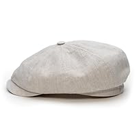 Sterkowski Modell Rowdy | 100% Leinen Schiebermütze für Herren und Frauen | Gatsby Sonnen Sommer Vintage Flatcap Elegante Retro Peaky Stylische Outdoor Modische Damen Kappe Baker Boy Beige 60