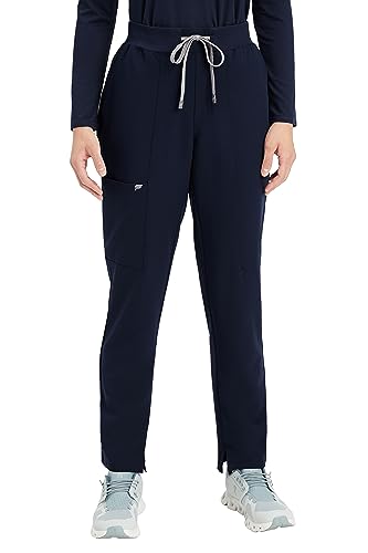 Fabletics Women's Performance Scrub Pant - MotionTech, 4-Way Stretch, Pocket-Packed, Lightweight, Semi-Slim Fit, M/Regular 28 in | 28, Navy