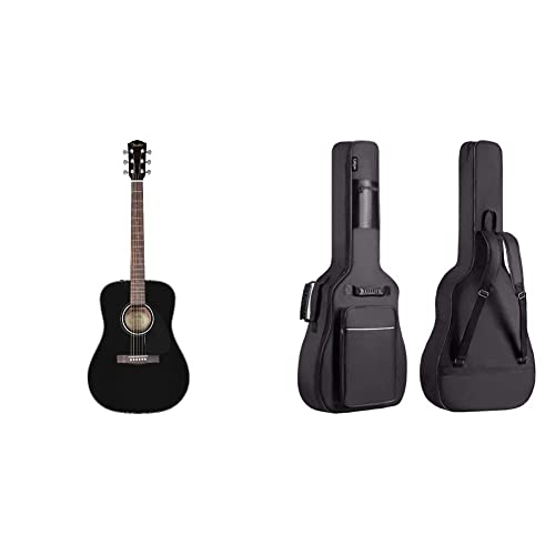 Fender CD-60 Dreadnought V3 DS, Touche Noir, Noir 970110506 & CAHAYA Housse pour Guitare Gig Bag Oxford Housse de… - Les Beatles, Paul McCartney, John Lennon, RIngo Starr, George Harrison Fender CD-60 Dreadnought V3 DS, Touche Noir, Noir 970110506 & CAHAYA Housse pour Guitare Gig Bag Oxford Housse de…