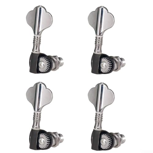 PETSTIBLE Lot de 4 mécaniques d’accordage de basse chromées pour guitare basse (4R) - Les Beatles, Paul McCartney, John Lennon, RIngo Starr, George Harrison PETSTIBLE Lot de 4 mécaniques d'accordage de basse chromées pour guitare basse (4R)