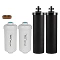 4 pcs Water Filter Replacement for Berkey BB9-2 Black Filters & PF-2 Filters