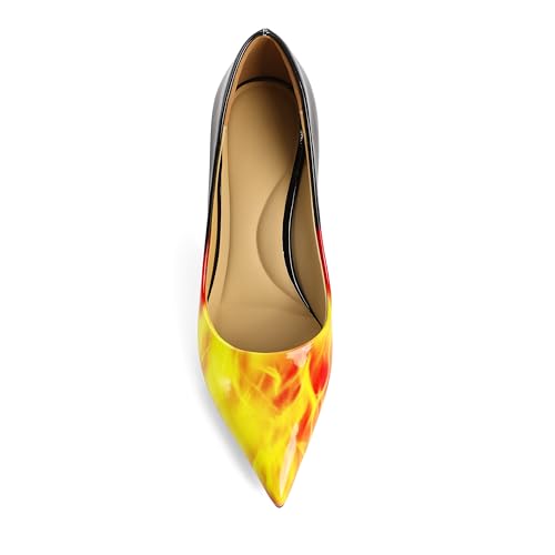 Image of Eldof Women's Classic Dress Pumps Shoes, Sexy Pointed Toe 4 inch Stiletto High Heels, Office Formal Slip On Size 5-13