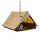 CampRavox Hot Tent with Stove Jack, 4-Season Waterproof Chalet Tent, Easy Setup Weather-Resistant Shelter for Winter Camping & Outdoor Adventures