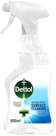 Dettol Multi-Surface Cleaner, Trigger Spray, Cleans & Removes Dirt, Kills 99.9% of Bacteria & Viruses, 500Ml
