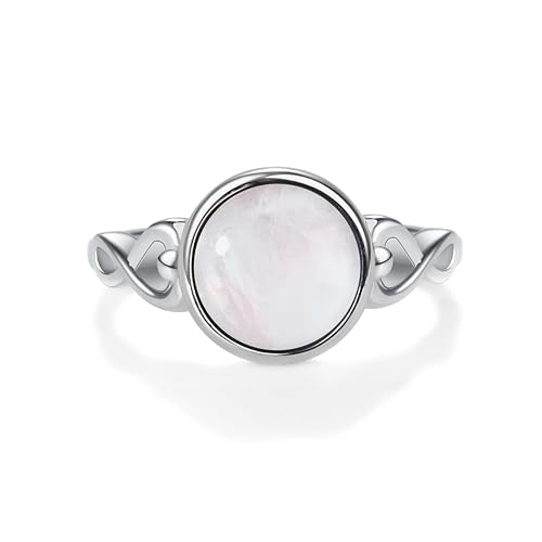 Precious Pieces Sterling Silver Mystical Rainbow Moonstone Ring for Girls, Kids and Women