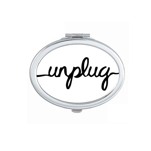 Unplug Funny Design Pattern Quote Mirror Portable Fold Hand Makeup Double Side Glasses image 2